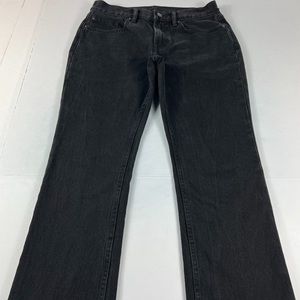 All Saints Jeans Women's 26 Serene Destroy Cropped Black Kick Flare Faded Denim